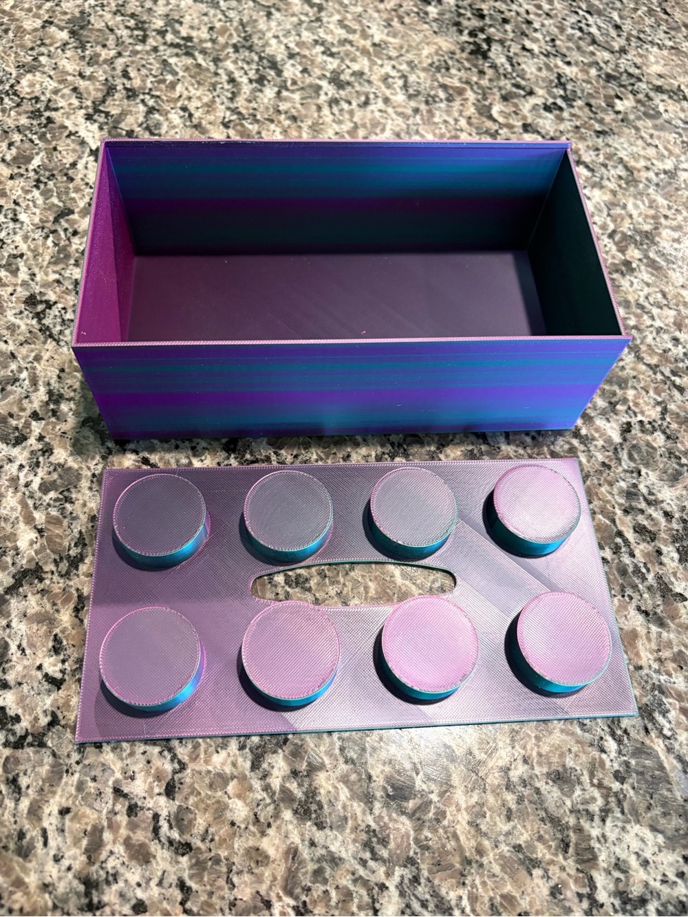 NWT Purple and Teal Building Block Tissue Box Cover - Picture 4 of 10